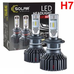 Купить LED лампы автомобильные Solar H7 12/24V 8000Lm 60W 6000K IP67 радиатор и кулер 2 шт (8307) 39449 LED Лампы Solar