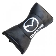 Купить Подушка на подголовник с логотипом Mazda экокожа Черная 1 шт 9870 Подушка на подголовник - под шею дорожная