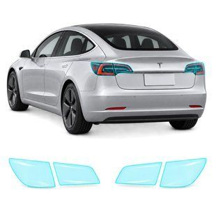 Купить Антигравийная защитная бронепленка по лекалам для Tesla Model 3 I 2017-2023 - задние фонари стопы 109307 Модельные лекала защитных пленок для Tesla