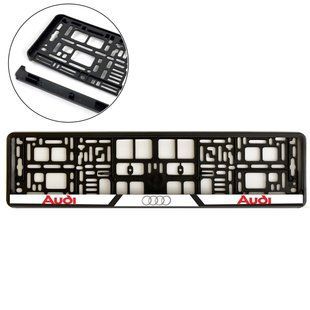Buy Number plate frame for Audi 3D chrome lettering / Flexible frost-resistant polypropylene 86742 Number frame - Model inscriptions