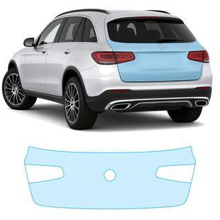 Купити Антигравійна захисна бронеплівка за лекалами для Mercedes-Benz GLC X253 facelift 2019-2022 - зона кришки багажника 107006 Модельні лекала захисних плівок для Mercedes-Benz