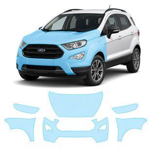 Купити Антигравійна захисна бронеплівка за лекалами для Ford EcoSport II facelift 2018-2023 - передня частина авто (капот бампер крила)) 104300 Модельні лекала захисних плівок для Ford