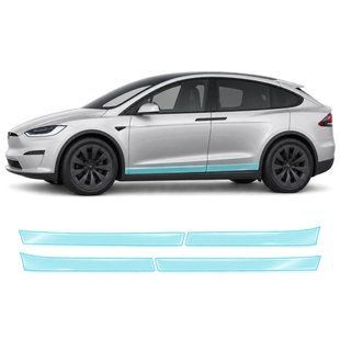 Купить Антигравийная защитная бронепленка по лекалам для Tesla Model X II facelift 2021- нижняя зона кузова пороги 109336 Модельные лекала защитных пленок для Tesla
