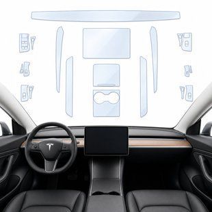 Купити Набір Плівок захисних для салону Tesla Model 3 2021-2023 TPH (Кансолі Дисплея Ручок) 110441 Модельні захисні плівки для салону авто