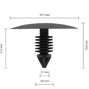 Buy Clip for trim of hood of salon wing Renault, LAND ROVER, (6001546909, 7703077090) (C1601) 74155 Nail type fastener