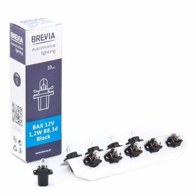 Купити Лампа 12V з патроном B8,3D 1,2 W "Brevia" (12322C) Black (уп.10шт) 38239 Автолампи габаритні - Підсвічування салону - Приладів