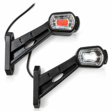 Купити Габаритні LED-вогні ріжки KIR Л-156А, 12/24 V, косі 17 см, червоно-біло-жовті, 2 шт. 112186 Габарити ріжки