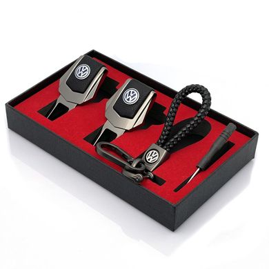 Купить Подарочный набор №1 для Volkswagen из заглушек и брелока с логотипом Темный хром 39498 Подарочные наборы для автомобилиста