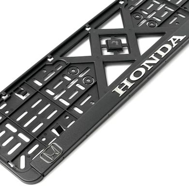 Купити Рамка номера Honda 3D напис Хромований / пластик Гнучкий морозостійкий 57640 Рамка номера - Модельні написи