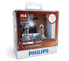 Купить Автолампа галогенная Philips X-treme Vision +130% H4 12V 60/55W 2 шт (12342XVS2) 38405 Галогеновые лампы Philips