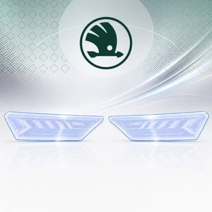 Купить Антигравийная защитная бронепленка по лекалам для Skoda Kodiaq I 2016-2020 - задние фонари стопы 108911 Модельные лекала защитных пленок для Skoda
