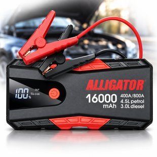 Купить Бустер Зарядно Пусковое Устройство 400А старт 16000 mAh 12В Alligator Jump Starter 3в1 (JS840) 110925 Преобразователи напряжения инверторы - Зарядные АКБ