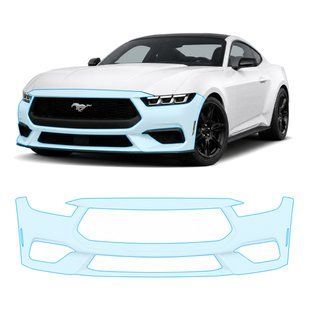 Купити Антигравійна захисна бронеплівка за лекалами для Ford Mustang S650 2024- передній бампер 104502 Модельні лекала захисних плівок для Ford