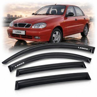 Купить Дефлекторы окон ветровики для Daewoo Lanos - Sens 1996- Гибкие (Acrylic) 86927 Дефлекторы окон Daewoo