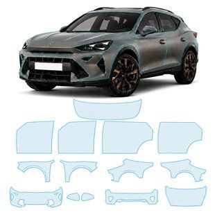 Купить Антигравийная защитная бронепленка по лекалам для Seat Cupra Formentor I facelift 2024- полный кузов 108717 Модельные лекала защитных пленок для Seat