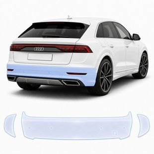 Купити Антигравійна захисна бронеплівка за лекалами для Audi Q8 4M 2018-2023 - задній бампер 101714 Модельні лекала захисних плівок для Audi
