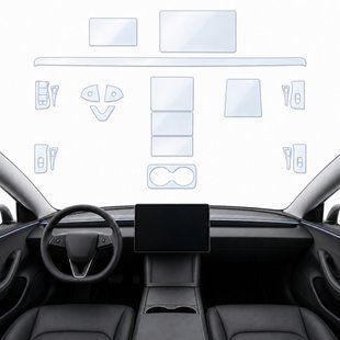 Купити Набір Плівок захисних для салону Tesla Model 3 Highland 2023- TPH (Кансолі Дисплея Ручок) 110442 Модельні захисні плівки для салону авто