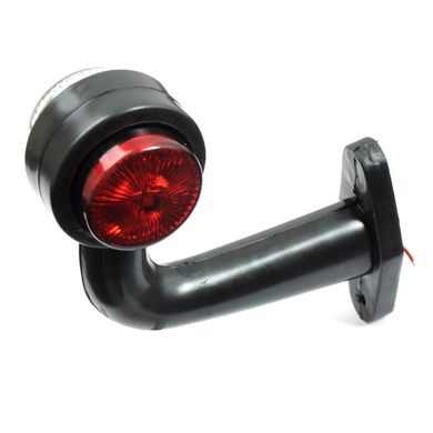 Купити Габаритні вогні LED для вантажівок Рожки 12/24V / кривий 16 см / Червоно-Білий 2 шт (Л 055) 8964 Габарити ріжки