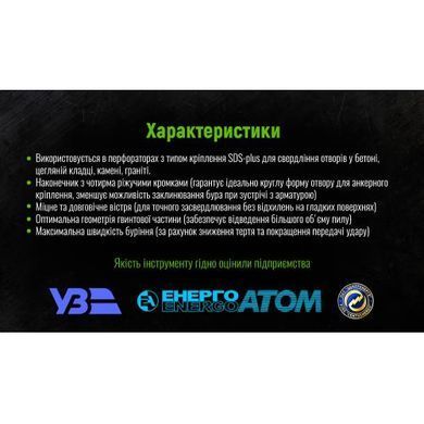 Купити Бур по бетону Alloid SDS-plus S4 QUADRO 10x210 мм (CH-10210) 85625 Свердла по бетону