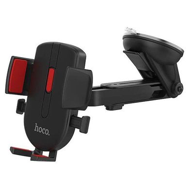 Купити Автотримач для телефону HOCO "CAD01" на присоску жорстка ніжка Black/Red 24650 Автотримач для телефону на присоску