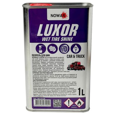 Купити Очисник - чорнильник для шин Nowax Luxor Wet Tire Shine 1000 мл Оригінал (NX01129) 40518 Чорнення гуми Бампера Пластика