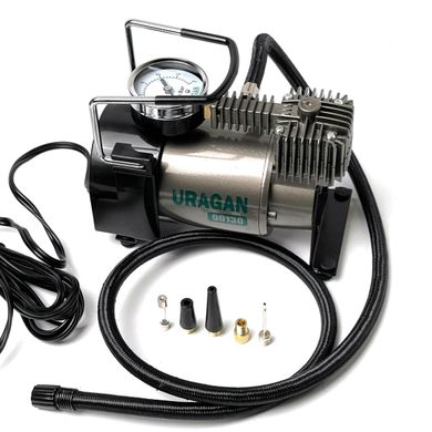 Купить Компрессор автомобильный URAGAN 12V 14А 37л/мин 170Вт 1 м шланг (90130) 26416 Электрические автомобильные компрессоры