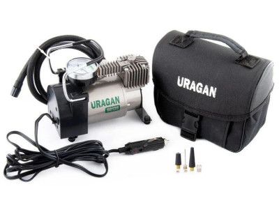 Купить Компрессор автомобильный URAGAN 12V 14А 37л/мин 170Вт 1 м шланг (90130) 26416 Электрические автомобильные компрессоры