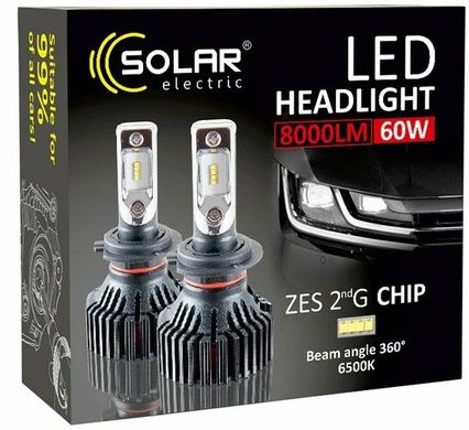 Купити LED лампи автомобільні Solar H11 12/24V 60W 6500K 8000Lm IP65 радіатор та кулер (8311) 39450 LED Лампи Solar