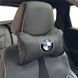 Купити Подушка на підголівник з логотипом BMW Екошкіра 3D Кольоровий лого Чорна-Чорний кант 1 шт 60205 Подушки на підголовник - під шию