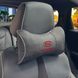 Buy Headrest pillow with Kia logo Eco-leather 3D Colored logo Black-Grey edging 1 pc 91695 Pillows for the headrest - under the neck