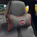Buy Headrest pillow with Fiat logo Ekoshkira 3D Color logo Black-Red edging 1 piece 91745 Pillows for the headrest - under the neck