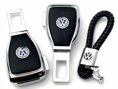 Купити Набір в авто для Volkswagen №2 / Заглушка перехідник ременя безпеки та брелока з логотипом 36712 Подарункові набори для автомобіліста