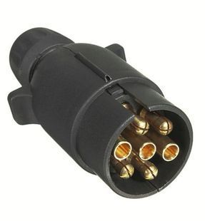 Купить Контактна Вилка Разъем Папа для причепа 7 контактна 12V 7 PIN Вологозахищена з пильником 96580 Разъемы