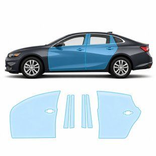 Купить Антигравийная защитная бронепленка по лекалам для Chevrolet Malibu IX 2016-2018 - зоны дверей и стойки окон 103705 Модельные лекала защитных пленок для Chevrolet