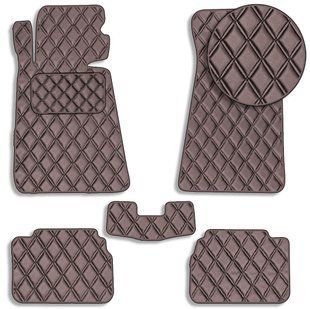 Buy Eco-leather floor mats for BMW 5 (E34) 1988-1995 with heel pad Brown 5 pcs (Rombus) 80532 Floor mats for Bmw