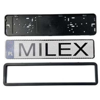 Купить Рамка номера Milex нержавейка черная матовая сетка 1 шт (RT-25352) 31971 Рамка номера - Универсальная - Американский тип
