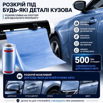 Купити Плівка антигравійна прозора глянцева на основі 180 мкм 1 м x 1.52 м Тришарова TPH-S75 62382 Антигравійна захисна плівка