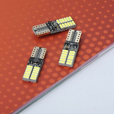 Купити Світлодіод 12-24V Т10 Оманка Білий SMD 24 4014 10245 340Lm мультиполярний 1шт 26189