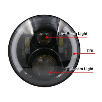 Купити Додаткова LED фара 60 W 10-30V Bi-Led DRL фари 7 дюймів ДХО Ангельські очі 1 шт (3583) 8477 Додаткові LЕD фари