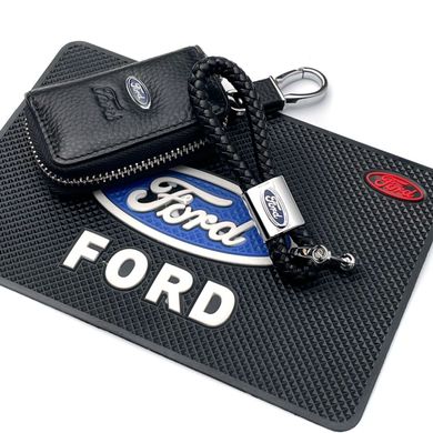 Купити Автонабір №33 для Ford / Килимок панелі / Брелок та чохол для автоключів з логотипом 36778 Подарункові набори для автомобіліста