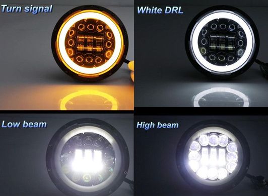 Купить Дополнительная LED фара 60 W 10-30V Bi-Led DRL фары 7 дюймов ДХО Ангельские глазки 1 шт (3583) 8477 Дополнительные LЕD фары