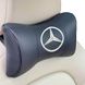 Купить Подушка на подголовник с логотипом Mercedes-Benz экокожа Черная 1 шт 60206 Подушки на подголовник - под шею - 2 фото из 3