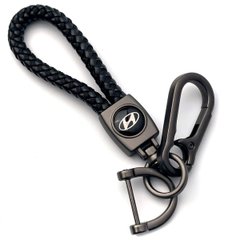 Купить Кожаный плетеный брелок Hyundai для авто ключей с карабином 34061 Брелки для автоключей