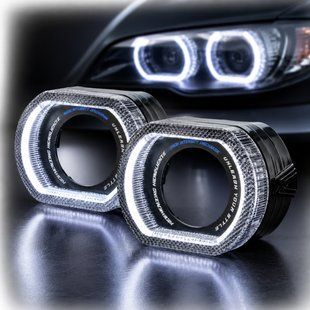 Купити LED Маска Ангельські очі 2.5" D64 12V 6000K BMW Білий Світло R6-O 2 шт 94969 Маски для лінз - Ангельські вічка
