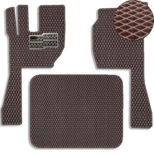 Buy EVA floor mats for Volvo FH 13 2002-2012 with heel pad Brown-Brown edging 3 pcs 79505 Floor mats for Volvo