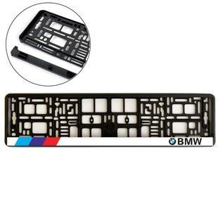 Buy License Plate Frame for BMW Type 2 Frost-resistant Color Logo White Stripe (Avtovin) 86749 Number frame - Model inscriptions