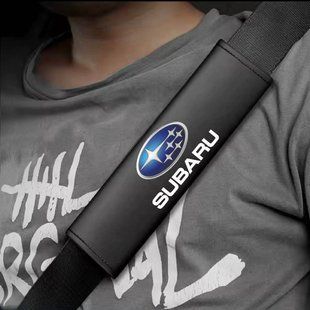 Купити Накладка на пас безпеки Modena Subaru S 350 мм Кольоровий 3D Логотип Екошкіра Чорна 1 шт 91539 Накладки на ремені безпеки