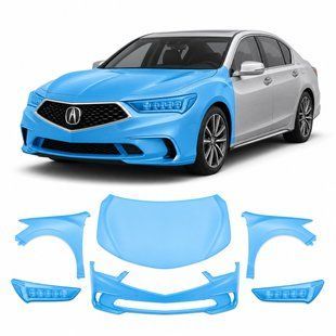 Купить Антигравийная защитная бронепленка по лекалам для Acura RLX I facelift 2018-2020 - передняя часть авто (капот бампер фары крылья) 102968 Модельные лекала защитных пленок для Acura