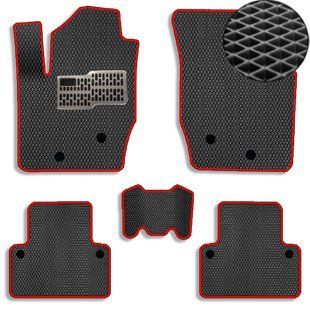 Buy EVA floor mats for Volvo XC-90 2002-2014 with heel pad Black-Red edging 5 pcs 79452 Floor mats for Volvo