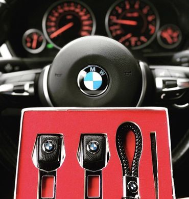 Купити Подарунковий набір №1 для BMW із заглушок та брелока з логотипом 36649 Подарункові набори для автомобіліста